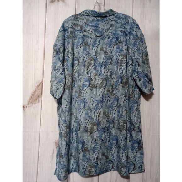 6A Shirt Men's 2x Tall Blue Button Front - Picture 2 of 7